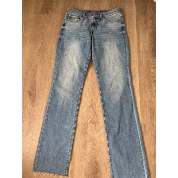 Lucky Brand Denim - Lucky Brand Straight Leg Jeans Light Wash Raw Hem Blue Denim Size 4/27 R